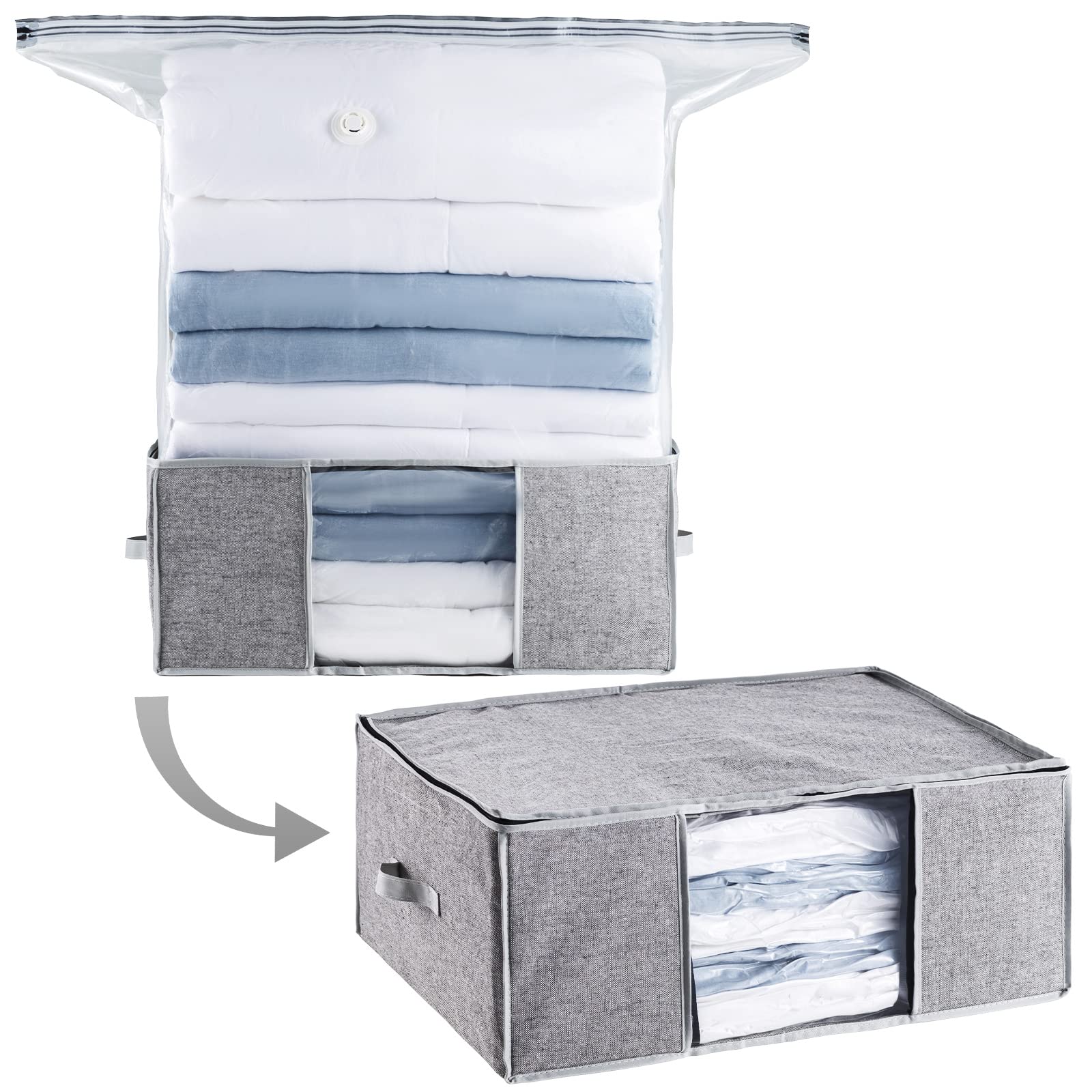 TAILI 布団圧縮袋 大型収納ボックス 衣類 収納ケース 羽毛布団 ふとん 折りたたみ式 一体型 ぬいぐるみ..