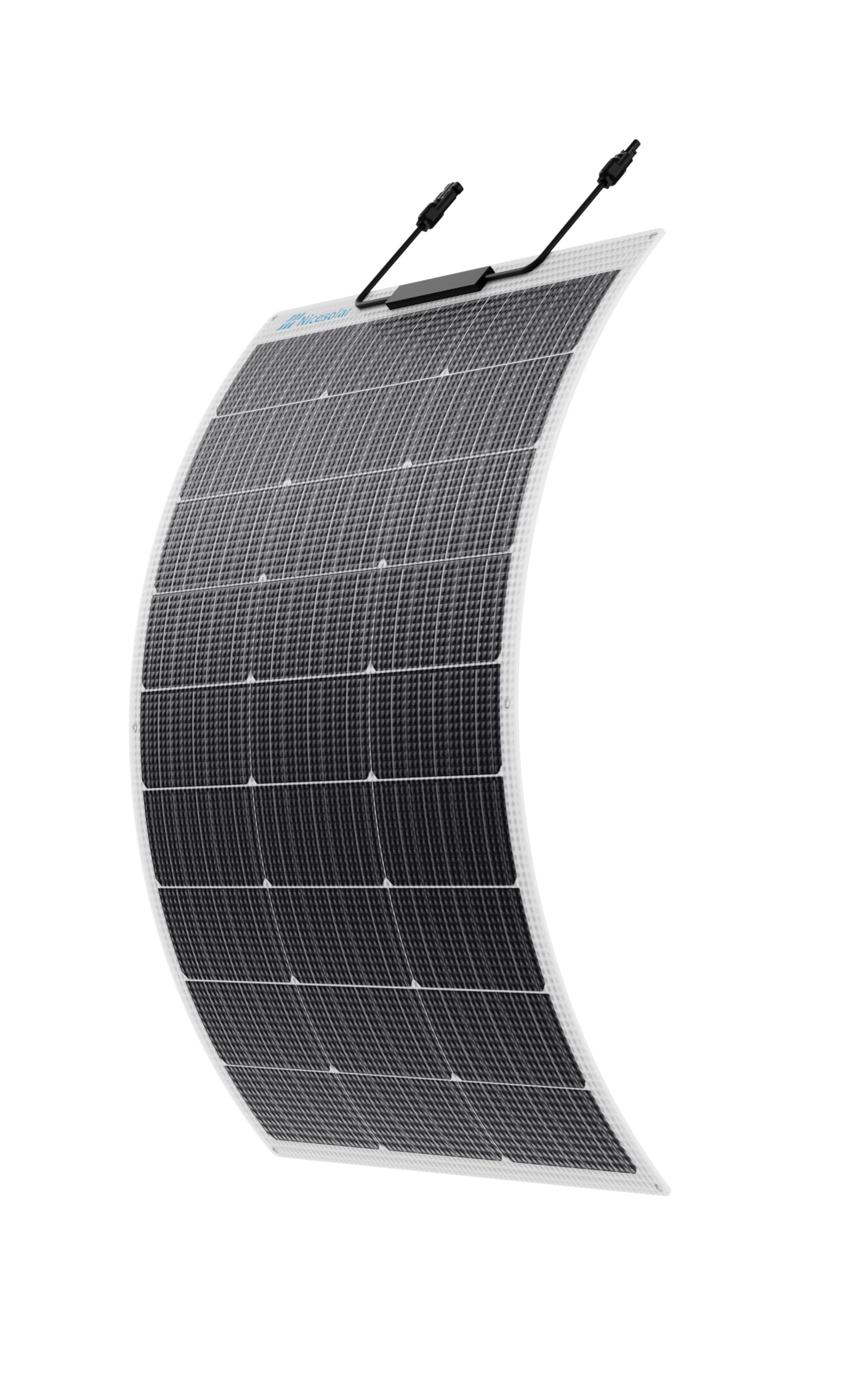 Nicesolar 100W フレキシブル ソーラーパネル 12V 太陽電池パネル 単結晶 IP68 柔性 据置型 超薄型 超軽量 曲面可能 太陽光発電 RV キャンピングカー 船舶 テント アウトドア 住宅 防災などに活躍(1pcs)