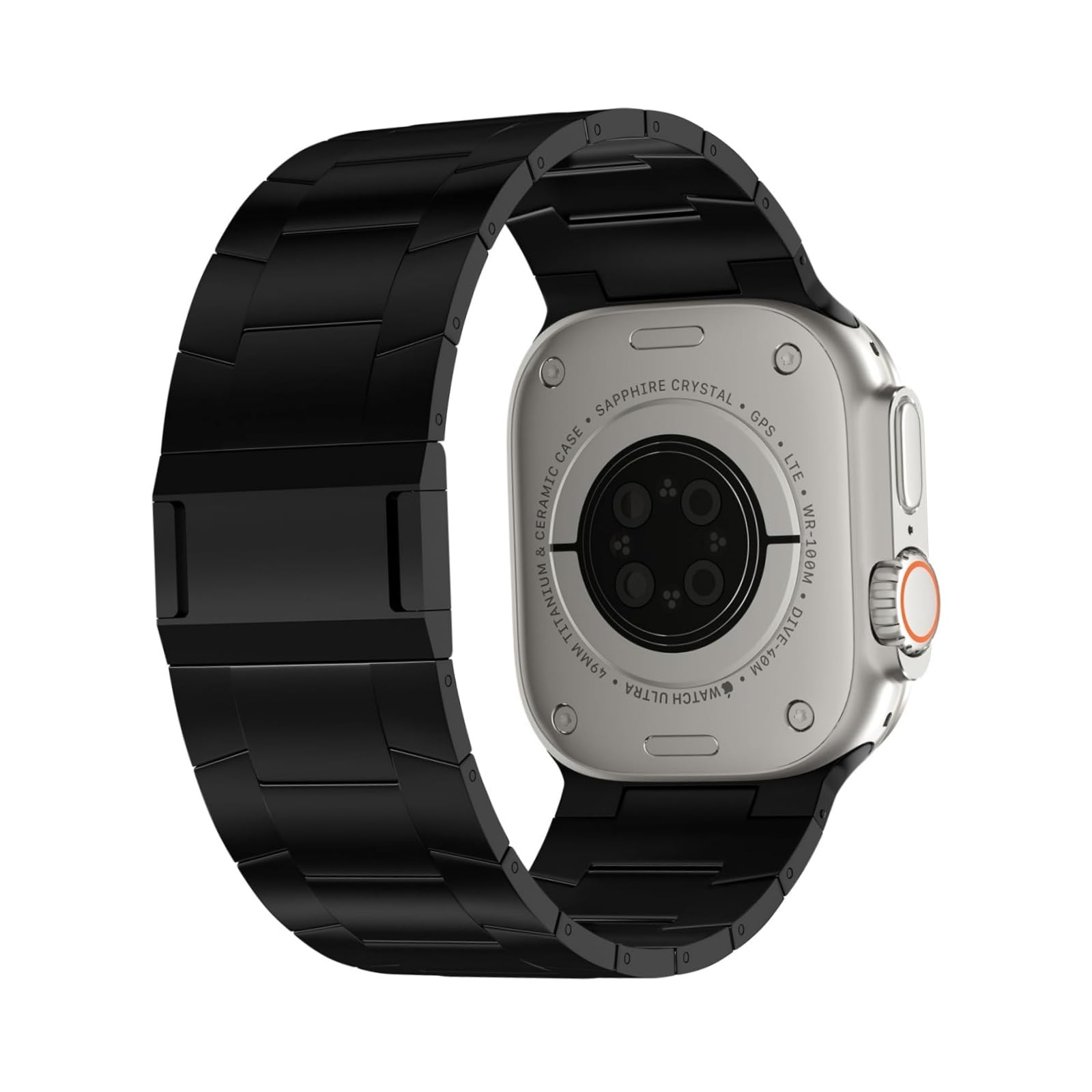 ACESTARフルチタンバンドはApple Watchと互換性があり、Ultra 49mm / Ultra 2 49mm / Series 10 46mmに対応、26mm幅の調整可能なチタンリンク、チタン磁気クラスプ、チタンコネクタとDLCコーティング。