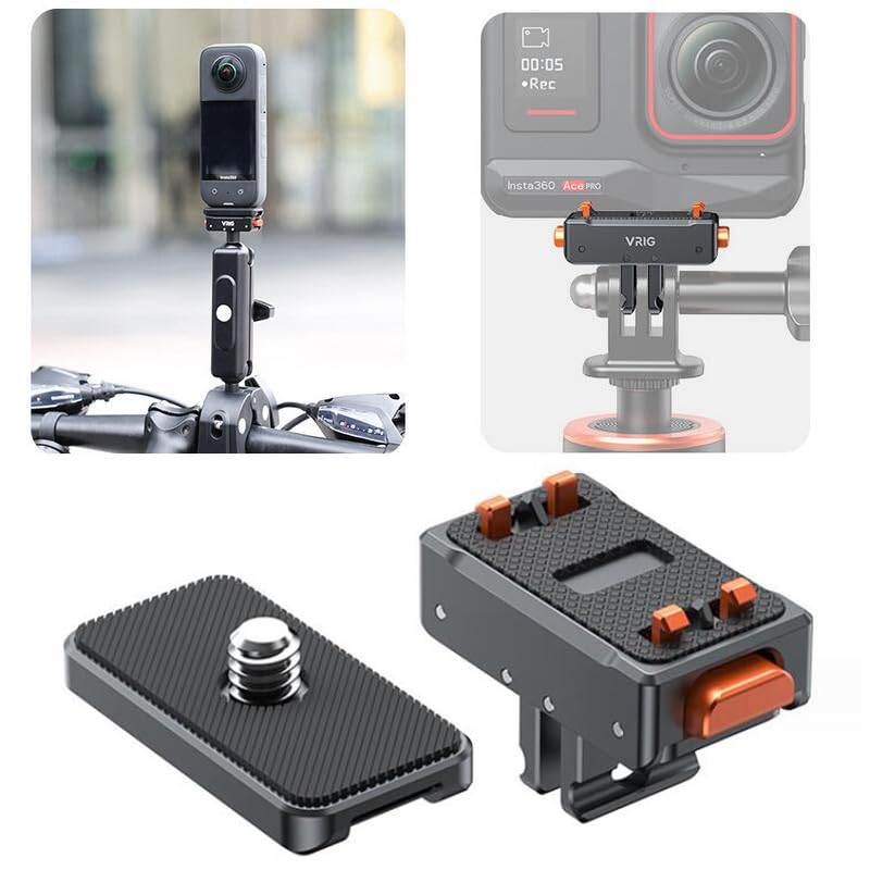 INSTA360 Ace Pro/Ace/ONE X3 X2/ONE RS/Gopro Hero 12/DJI ACTION 4/3 対応 クイックリリースマウントアルミニウム合金 磁気式マウント アダプター クイックリリース式アダプターマウント