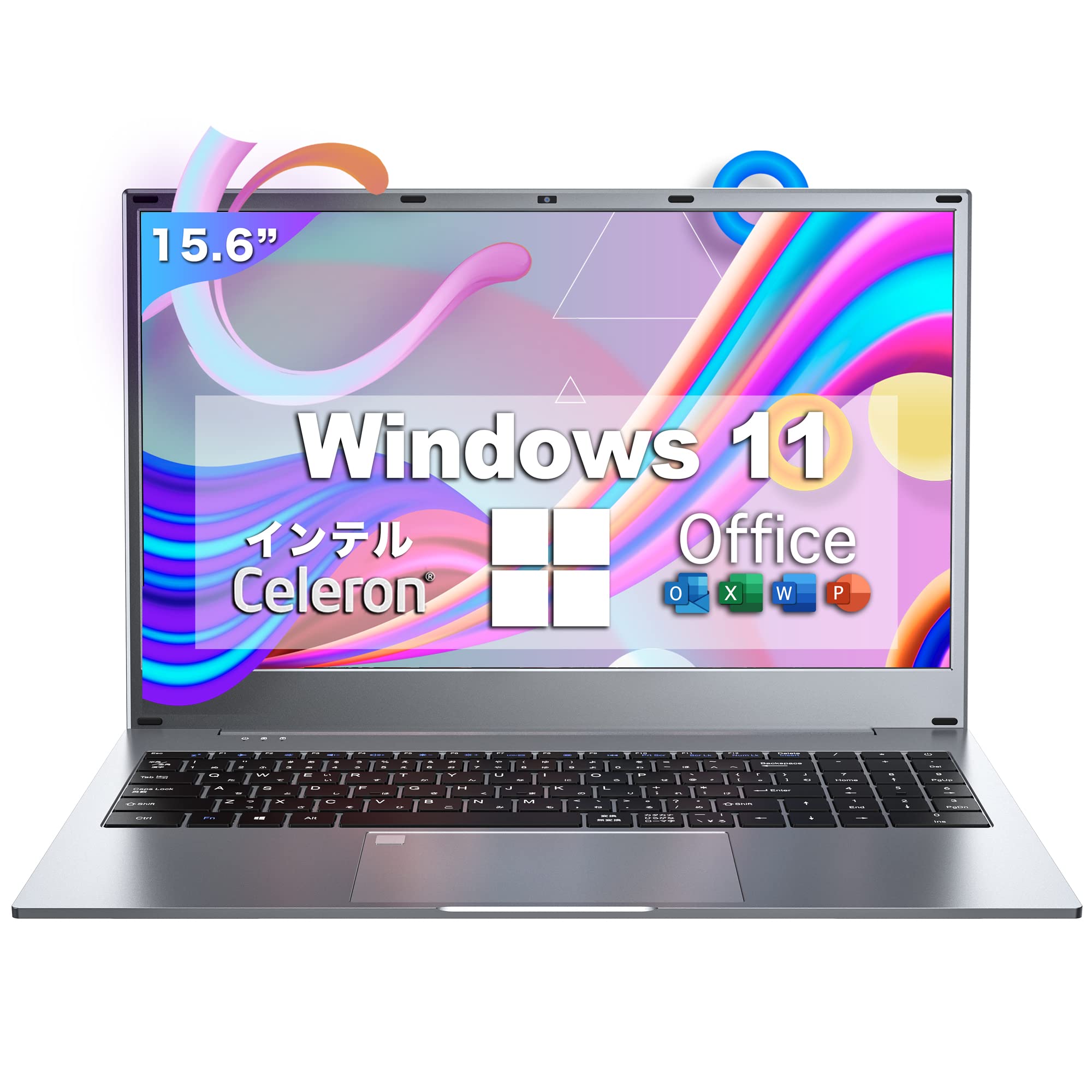 【MS Office 2019搭載】【Windows 11搭載】ノートパソコン Dobios 日本語キーボード パソコン初心者向け 学生向け 仕事用 高性能CPU Celeron N ノートPC 2.6GHz/15.6インチ/Webカメラ/無線搭載/軽量薄