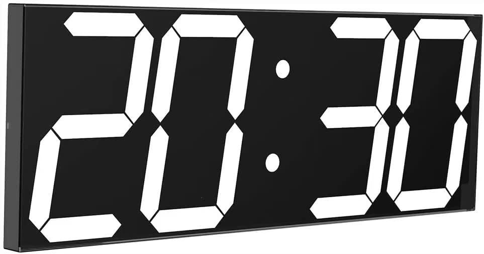 Soulitemデジタル時計 led 文字大きく見やすい 大型 壁掛け 時計 卓上置き時計 調整可能な明るさ 掛け時計 温度 湿度 カレンダー 秒読み 12H / 24Hはリモコンで切り替えて表示でき 高齢者 家 倉庫 オフィス 公共の場のための普遍的な日