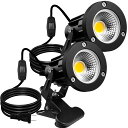LEDクリップライト 小型 防雨 防水型 スポットライト 屋外 10W 100W形相当 コード長3m 中間スイッチ付 防水 看板照明 看板用 黒板用 照明 看板用ライト 屋外用 【PSE認証】 (3000K 2個セット)