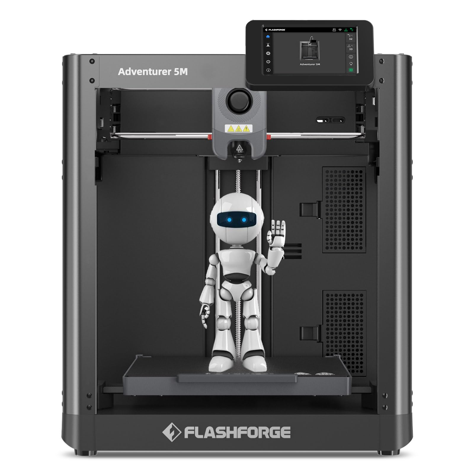 Flashforge Adventurer 5M 3Dプリンター、完璧なファーストレイヤー、オートレベリング、クイックリリースノズル、最高速度600mm/秒、最高加速度20000mm/S・、PEIビルドプレート、PLA/TPU/PETG対応