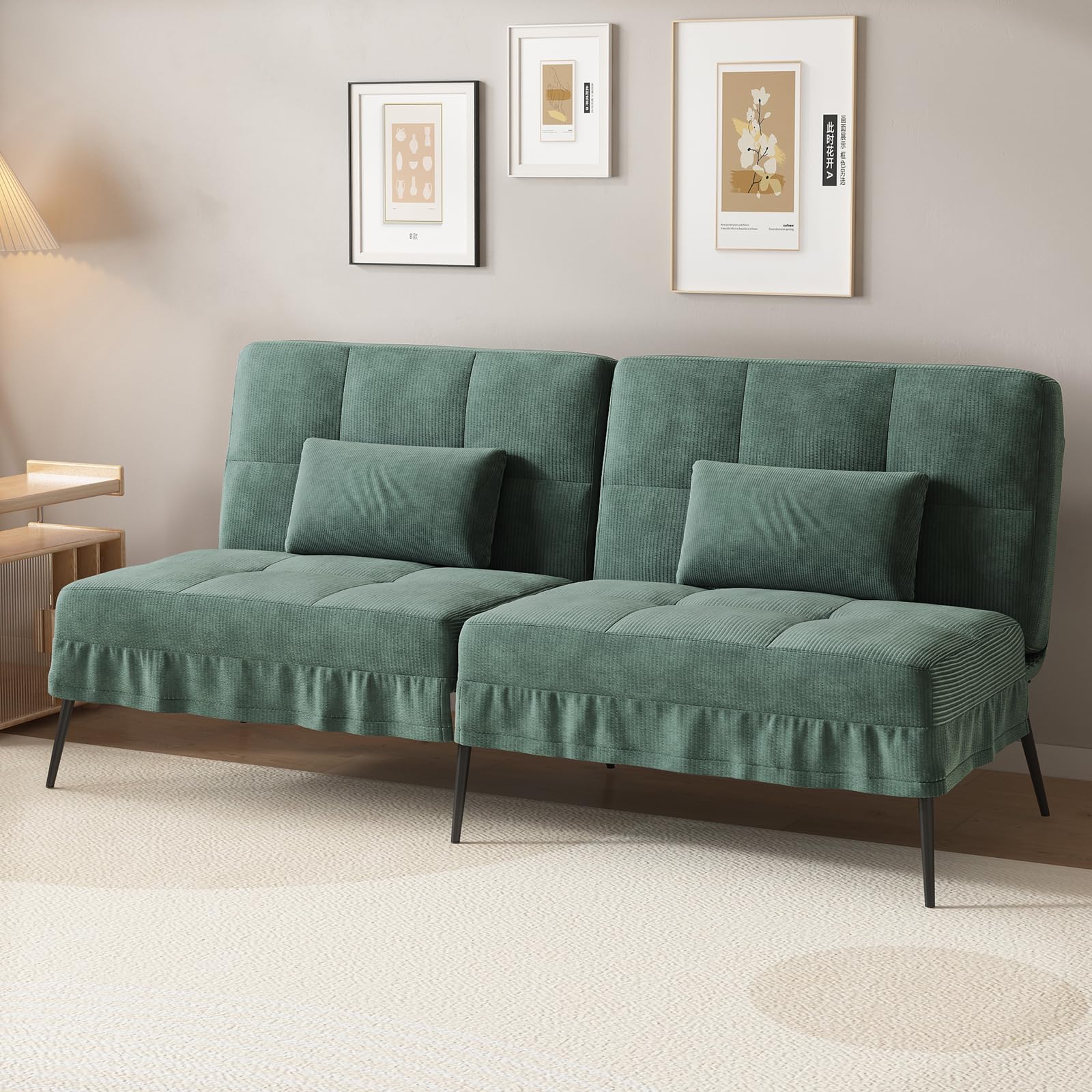 ComHoma ソファーベッド ソファベッド コーデュロイ カウチソファー 1人掛け 2人掛け リクライニングソ..