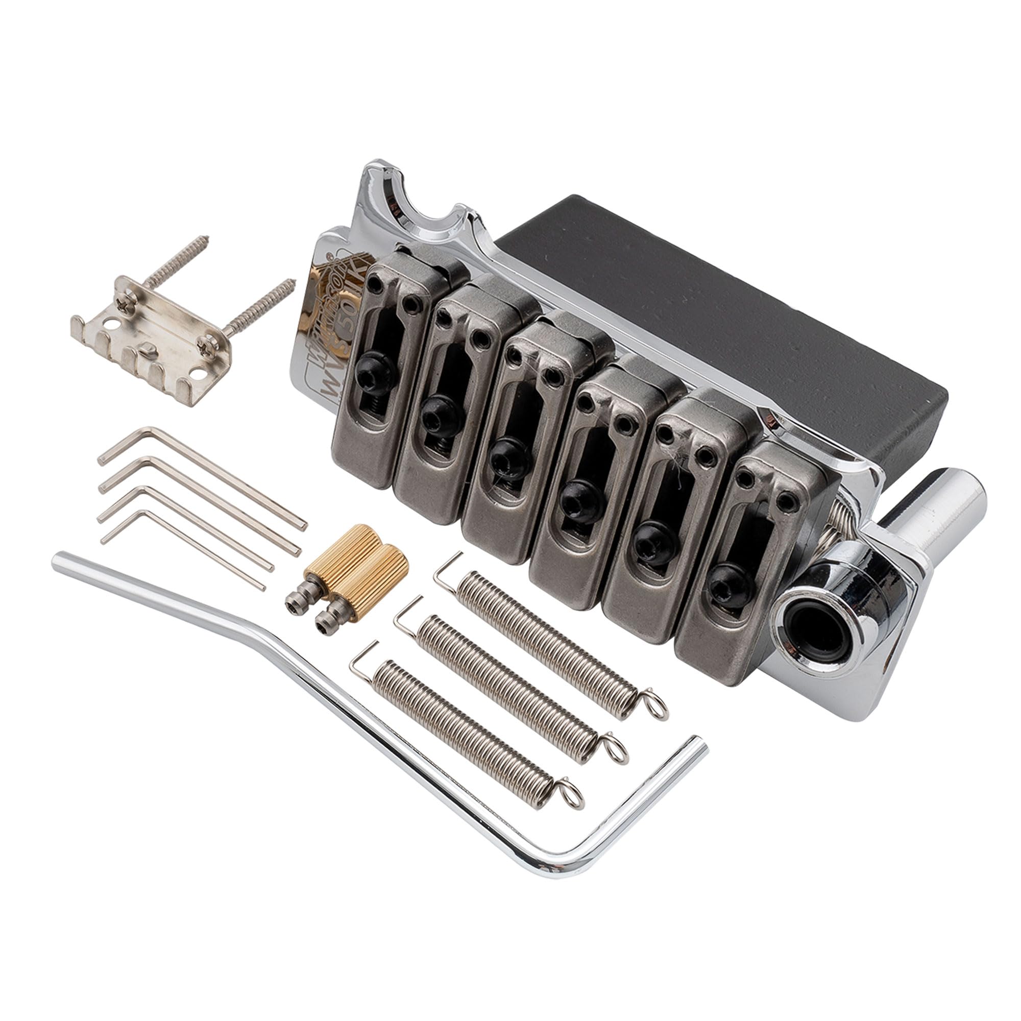 乐天商城 - Wilkinson WVS50IIK 弦ピッチ10.5mm スチールサドル2点支持タイプ トレモロブリッジユニット アッセンブリー フルスチールブロック付き USA/Mexico/Japan/Korea ストラト用 、クローム