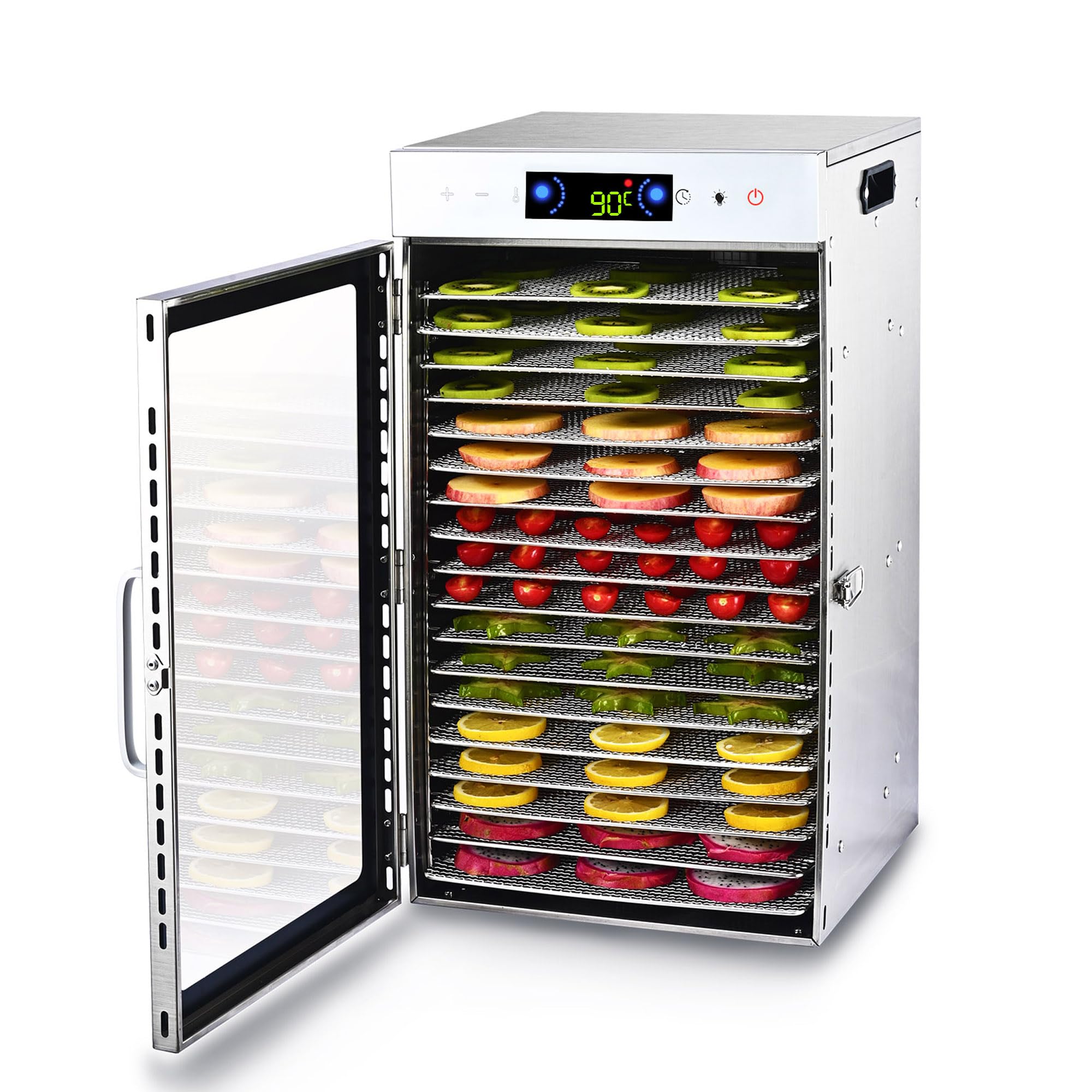 Iproods 食品乾燥機 フードドライヤー 18層 ステンレス鋼 食品脱水機 果物 肉類 フード乾燥 タイマー付..