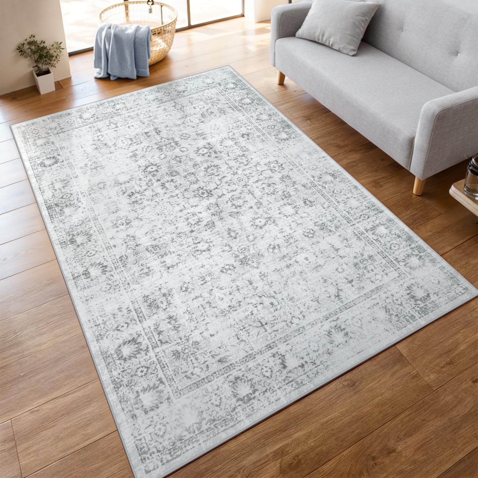HAOCOO ラグ カーペット 洗える 140×200cm ホットカーペット対応 絨毯 ペルシャ風 ラグマット 1.5畳 ふわふわ おしゃれ オールシーズン適用 滑り止め 防ダニ 防臭 軽量 防音マット 室内用 デスクマット ダイニングマット アンティーク