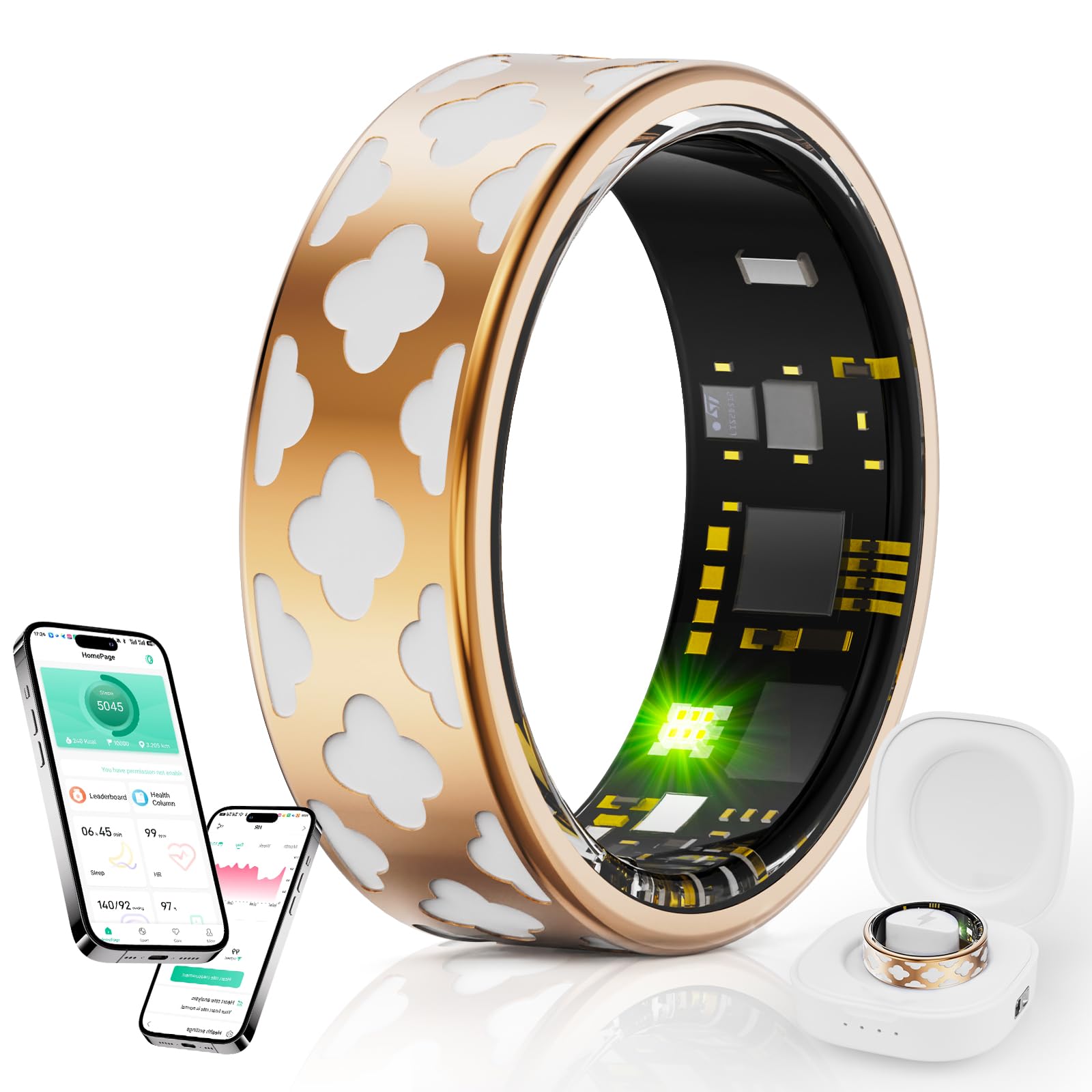 スマートリング 健康管理 【2025年新登場 】睡眠検測 活動量計 歩数計 カロリー 運動距離 IP68防水 遠..