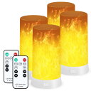 炎 ライト,セット 揺らぐ炎 LED電球,USB充電式 LED炎効果ライト,LED キャンドル ライトリモコン付き点滅灯 フレームランプ 火炎ランプー レストラン クリスマス パーティーバー (4個セット)