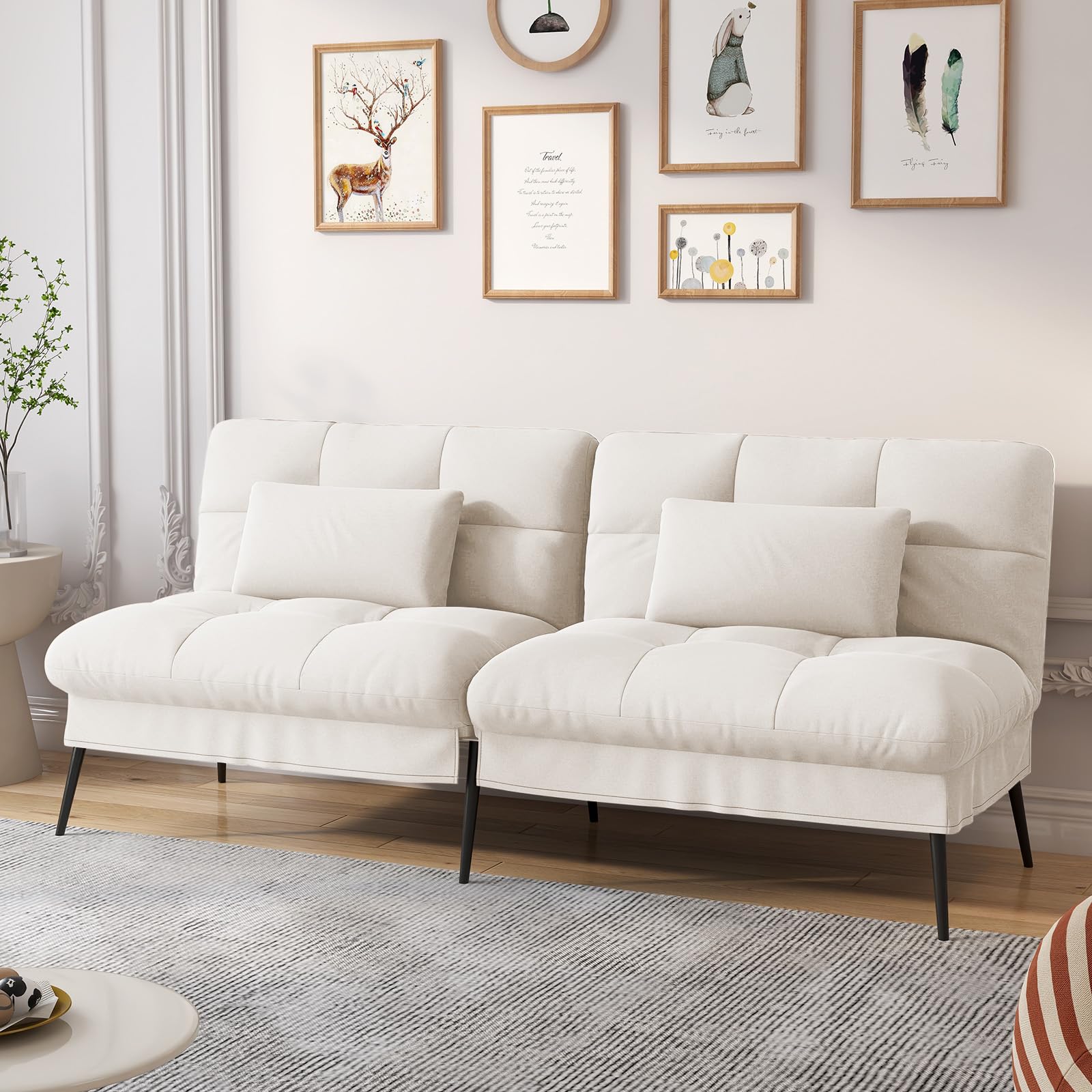 ComHoma ソファーベッド ソファベッド カウチソファー 1人掛け 2人掛け リクライニングソファー【6段階..