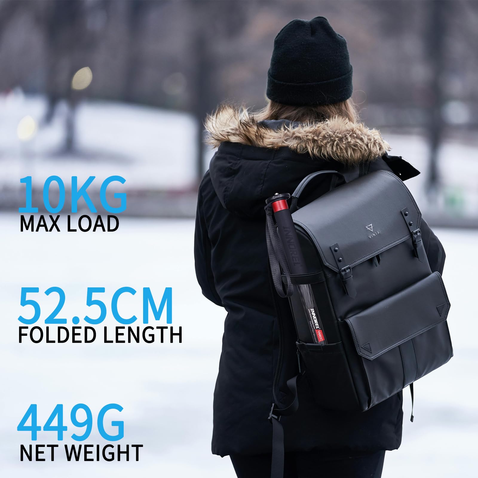 INNOREL 一脚 カメラ用 カーボン製 22lb/10kg 耐荷重 4セクション レバーロック 伸縮可能 コンパクト 便利 軽量 旅行用 (VM60C) konanonline-10401489 湖南オンライン パッケージ画像
