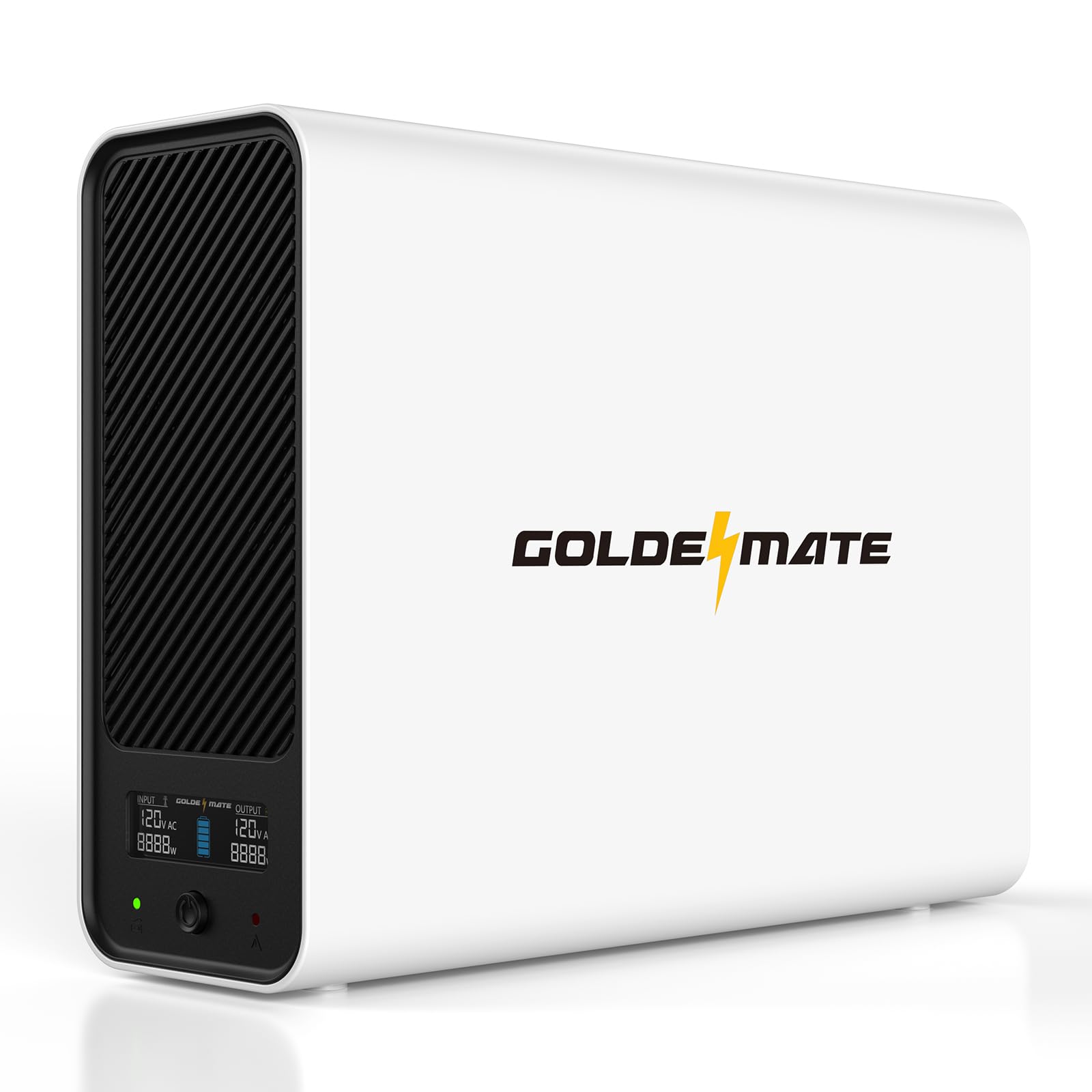 GOLDENMATE 無停電電源装置 UPS 1000VA Pro/600W リン酸鉄リチウムイオン電池採用 153Wh 常時商用給電 正弦波 サーバー ネットワーク機器 通信システム ホームオフィス 家庭用の高効率バックアップ電源 8ポート ホワイト