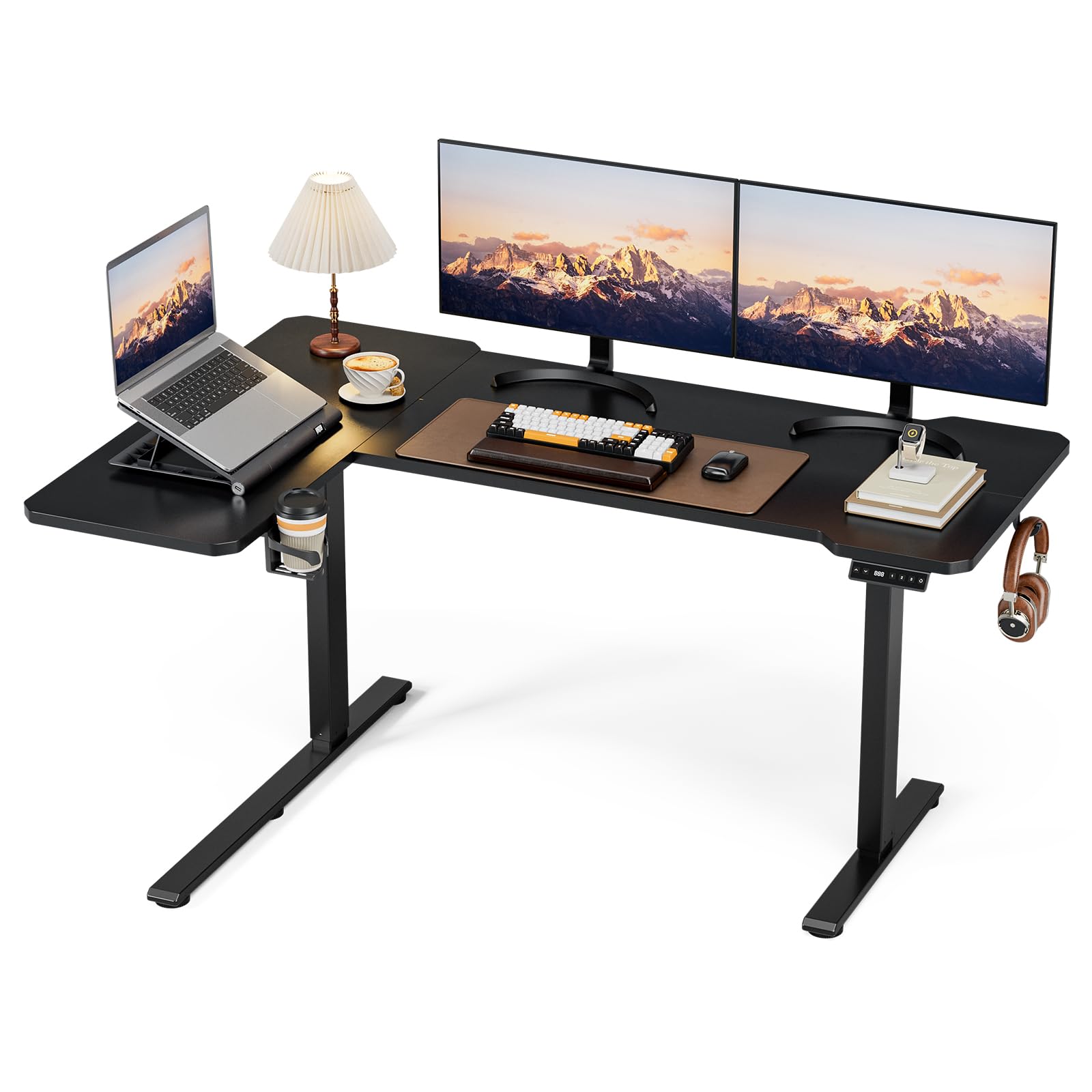 Acrolix電動 l字昇降式デス ク ゲーミングデスク スタンディングデスク 幅150cm 奥行100cm 高さ調節 メ..