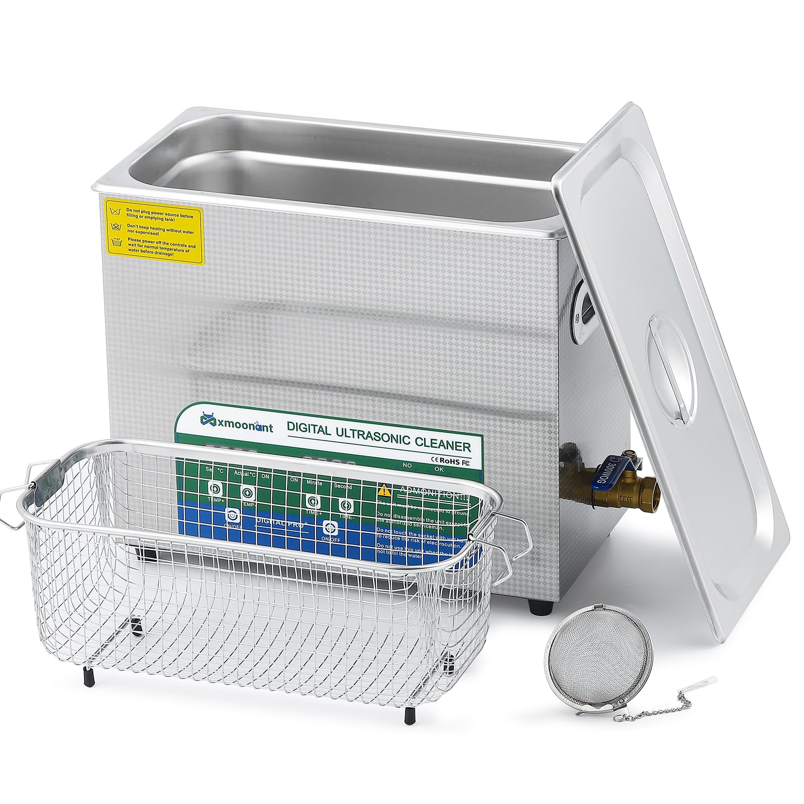 Mxmoonant 6L超音波洗浄機 卓上型超音波クリーナー 180w 20-80℃加熱可 0-30minタイマー 強い洗浄力 耐..