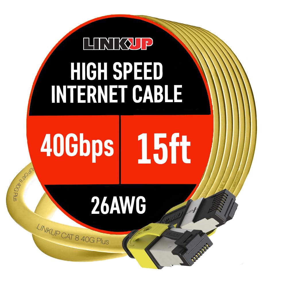 乐天商城 - LINKUP・ [40Gbps認証済み] Cat8イーサネットパッチケーブル二重シールド| 26AWG 2000MHz（2GHz）Cat8.1 | Cat7A、Cat7、Cat6A、25G、10G、1Gネットワークと互換性あり、将来性のあるLANワイヤー[