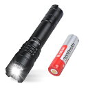Kratax 強光 ズーム ライト 懐中電灯 強力 ledライト 小型ライト 充電式 IPX6 フラッシュライト小型 明るさ835ルーメン 5モード調光SOS 停電 防災 防犯対策 3.7V3000mAhリチウムイオン充電池1本付き 自転車ライト強力 スト