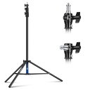 NEEWER 9.2ft/2.8m エアクッションライトスタンド 頑丈な金属製写真三脚スタンド 1/4"~3/8"リバーシブルスピゴット付き 3ウェイ取り付けインターフェース&金属製ロックノブ 最大荷重5.5lb/2.5kg ST-280AC