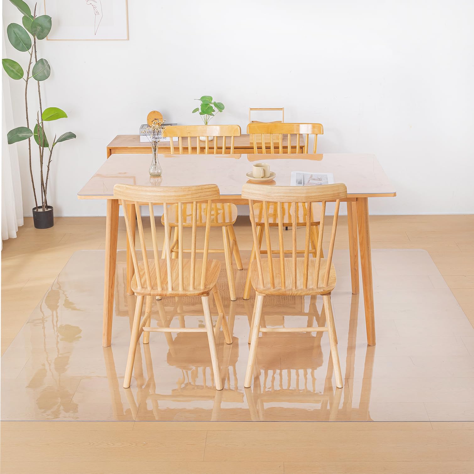 ダイニングマット 透明 PVC 床保護マット 特大サイズ ダイニングテーブル 下に敷くマット 厚さ1.5mm 200*240cm キズ防止 凹み防止 カーペットプロテクターマット 床暖房対応 滑り止め