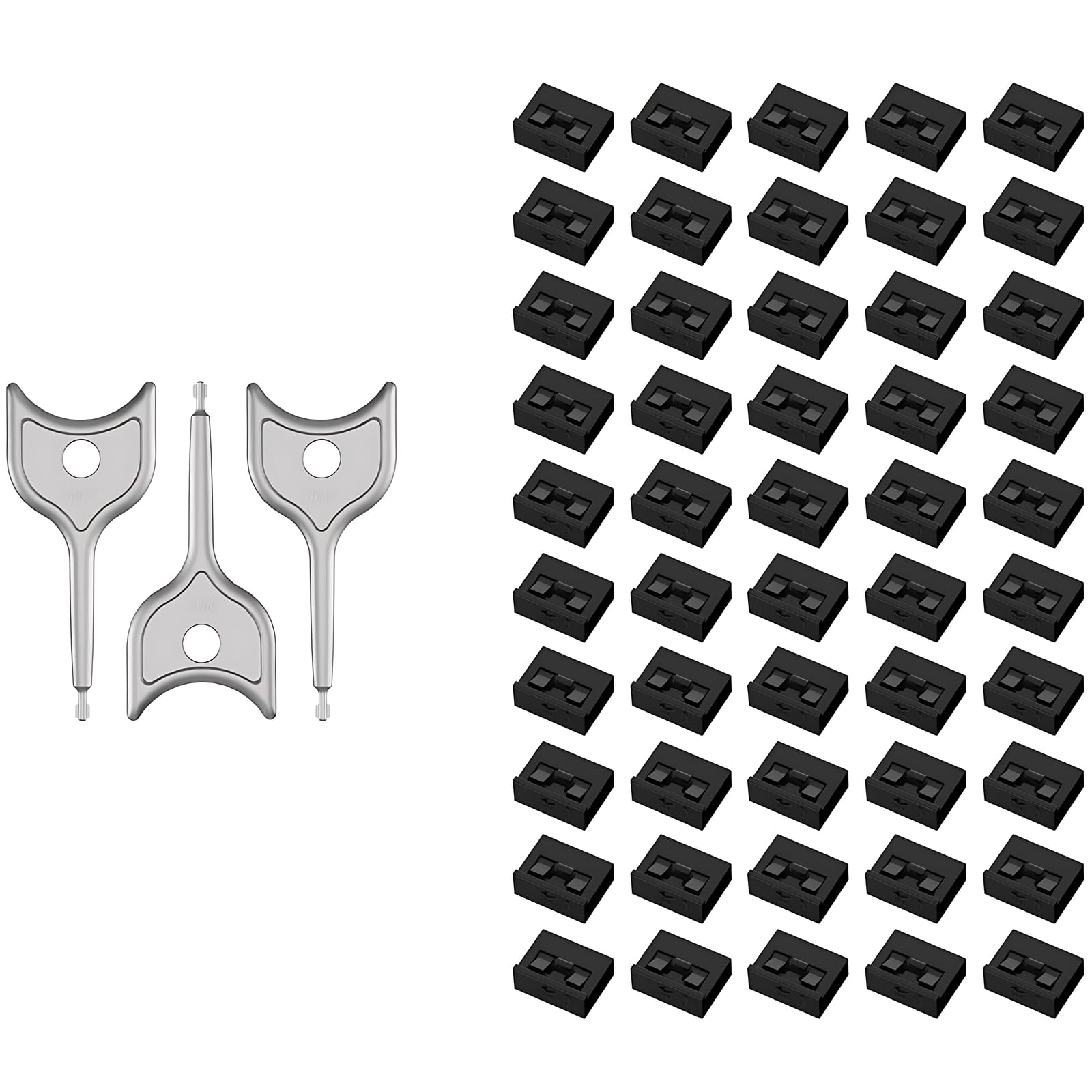 USB-Aポートブロッカー- 取り外し可能なType-Aデータ保護 - ノートパソコン、PC、ゲーム機器用防塵・防湿シールド＆不正操作防止 (ブラック, 50+3)