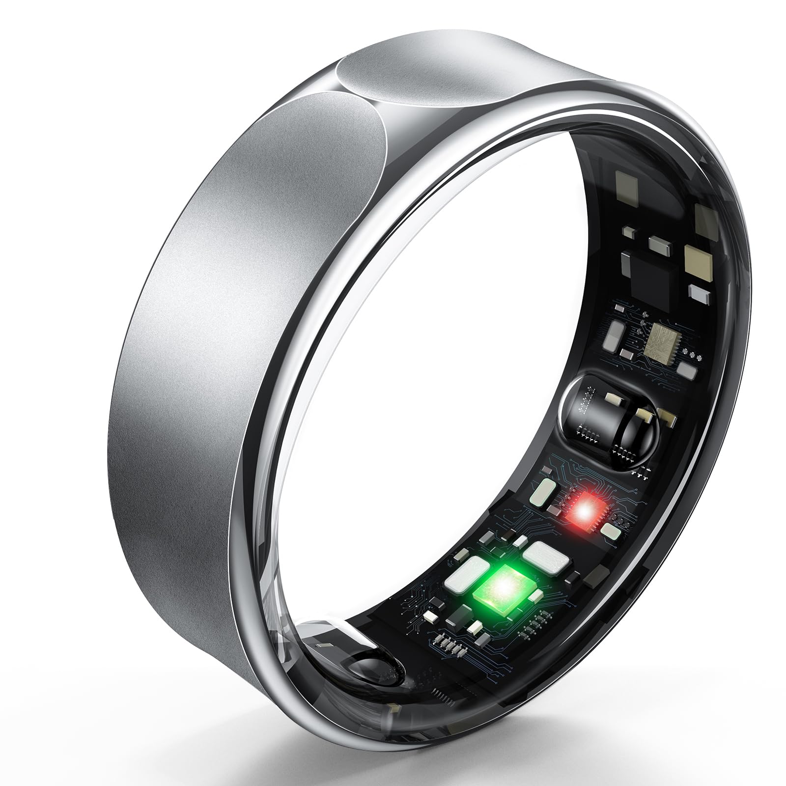 FOSMET RINGX RX10 スマートリング チタン製 約10日間持続バッテリー 睡眠管理 5ATM防水 iPhone アンドロイド対応 スマート指輪 GPS運動 歩数計 活動量計 ワイヤレス充電ケース対応 超軽量 超薄型 着け心地の良さ smart