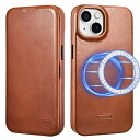 ICARER iPhone 14/13 用 ケース iPhone 14/13 用 本革 レザー ケース 6.1インチ対応 手帳型 男女も 革保護スリーブ 全面保護 カーブしたエッジデザイン ワイヤレス充電対応 サイドマグネット 耐久性 指紋防止 iPhon(3)