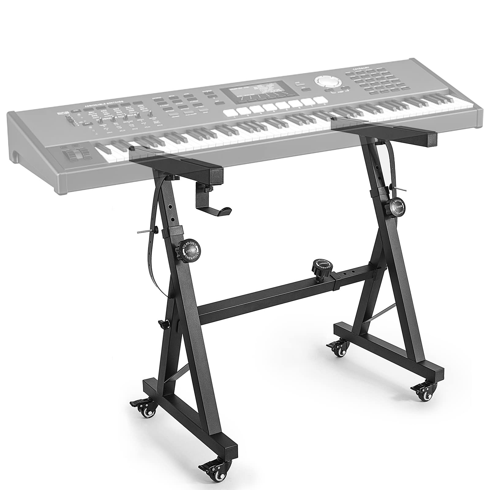 Rxakudedo キーボードスタンド キャスター キーボードスタンド z型 調節可能 スライドレール付き 操作が簡単 (Z字型)