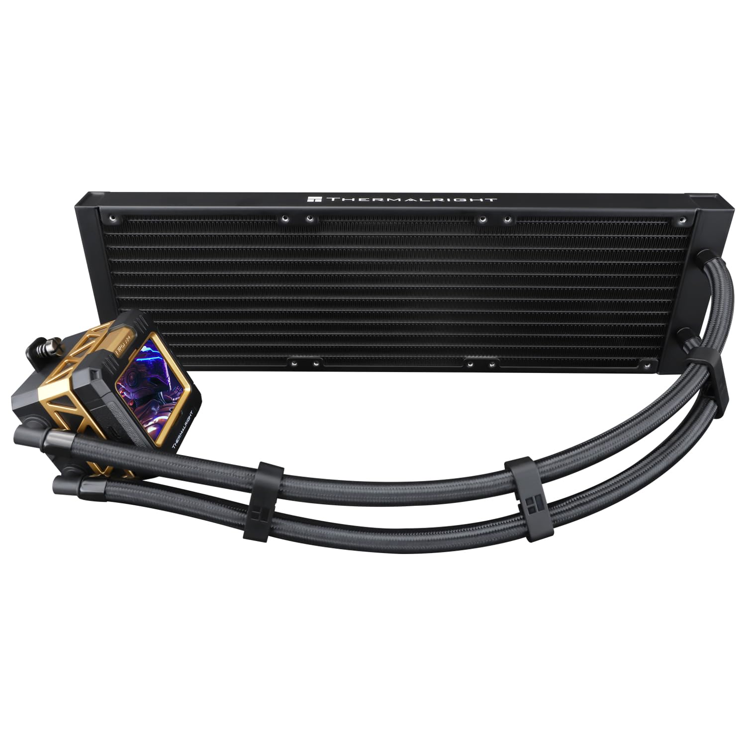 Thermalright FW 360 Black-360 mm AIO CPU液体冷却器、解像度320*240のIPS LCD画面、AM 4/AM 5/Intel LGA 1700/1851、画像用の「2.4インチ」磁気吸収LCD画面-黒、CPU水冷器
