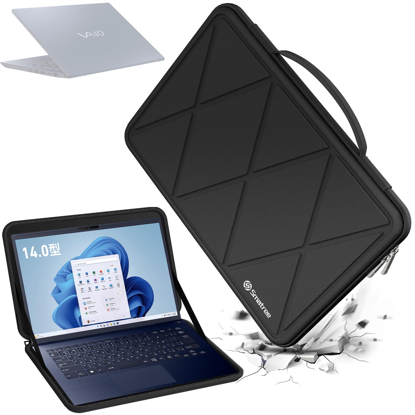 Smatree 14インチノートパソコンハードケース ソニーVAIO F14/SX14/Zに適用 ハードケース 360度耐衝撃 防水(X8246)