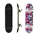 Nobuwileスケボー 子供 初心者 小学生 キッズ スケートボード コンプリート 31×8インチ スケボーデッキ 完成品 skateboard 7層カナディアンメープル製 ダブルキック 男の子 女の子 こどもの日 誕生日 プレゼント