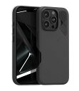 Aulumu A16 for iPhone 16 Pro ケース ヴィーガンレザーケース Magsafe対応 マグネット内蔵 全面保護 ワイヤレス充電対応 独自の冷却窓 高い耐久性 強化アルミリング メタル個別ボタン ブラック