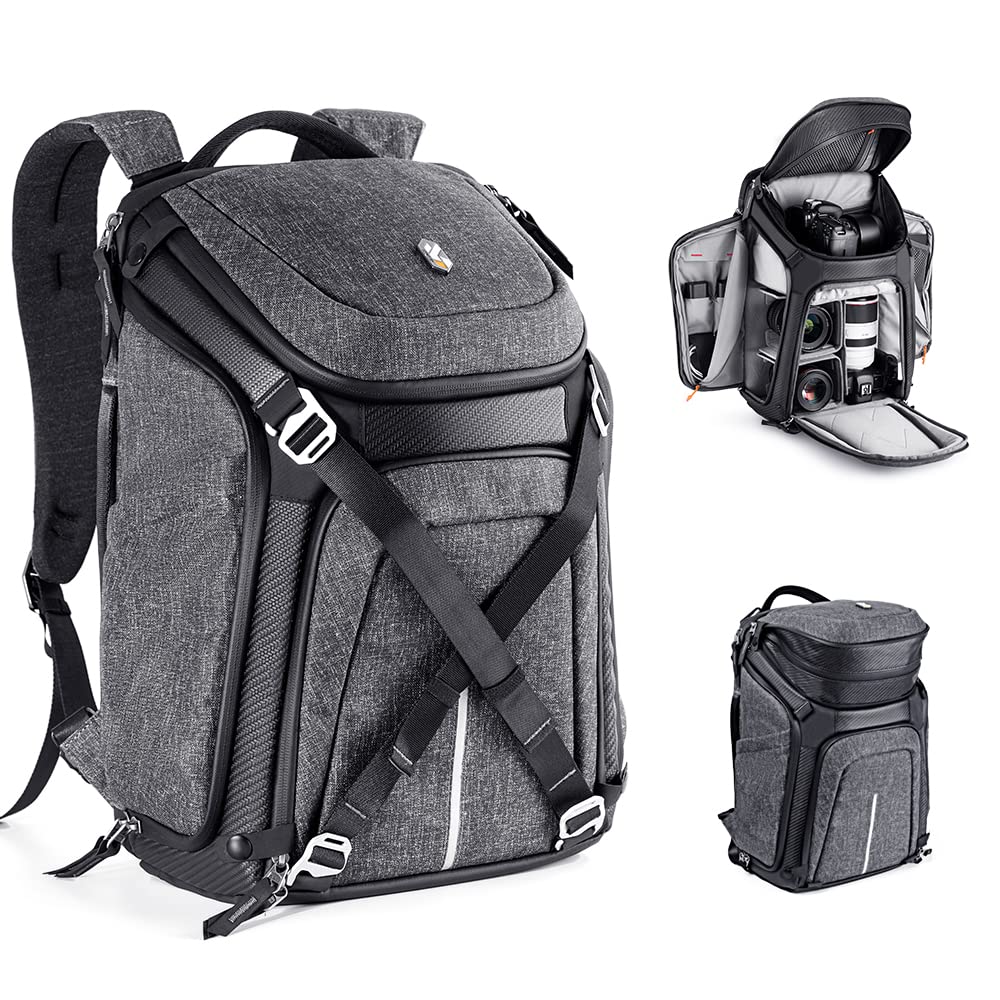 楽天湖南オンライン[K&F Concept] カメラバッグ カメラリュック カメラバックパック 2気室 大容量 25L 三脚 15.6インチPC収納可 ショルダーバッグ 一眼レフカメラ用バッグ 防水 3WAY 多機能 旅行/撮影/登山/アウトドア撮影用バッグ
