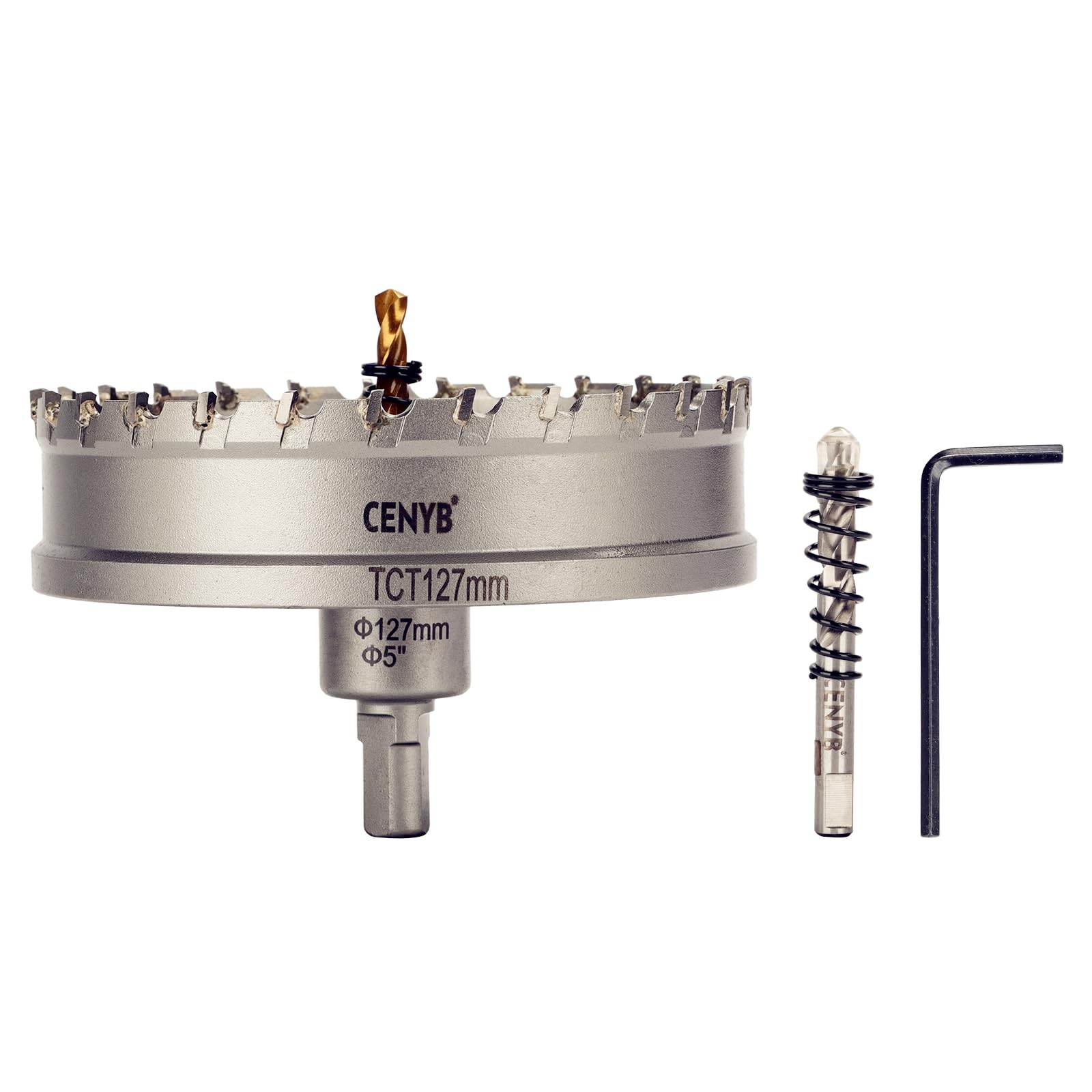 乐天商城 - CENYB 高耐久超硬ホールソー チタンパイロットドリルビット2個付き (127mm | 5インチ)