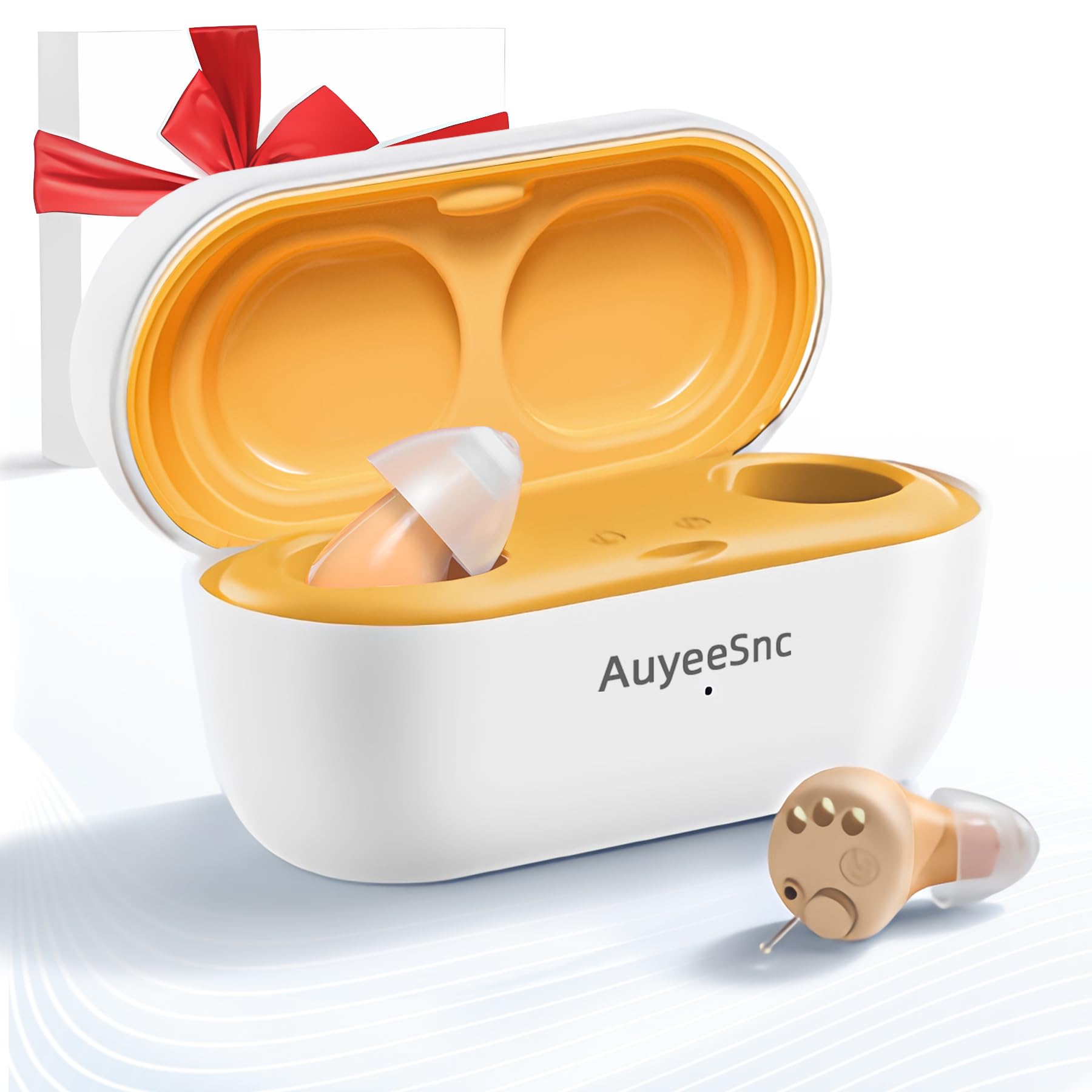 AuyeeSnc集音器高齢者超小型しゅうおんき 耳穴式両耳 USB充電式集音器 音声拡聴器/増幅器 約38倍に音を増幅 簡単操作 5段階音量調節 両親 敬老の日...