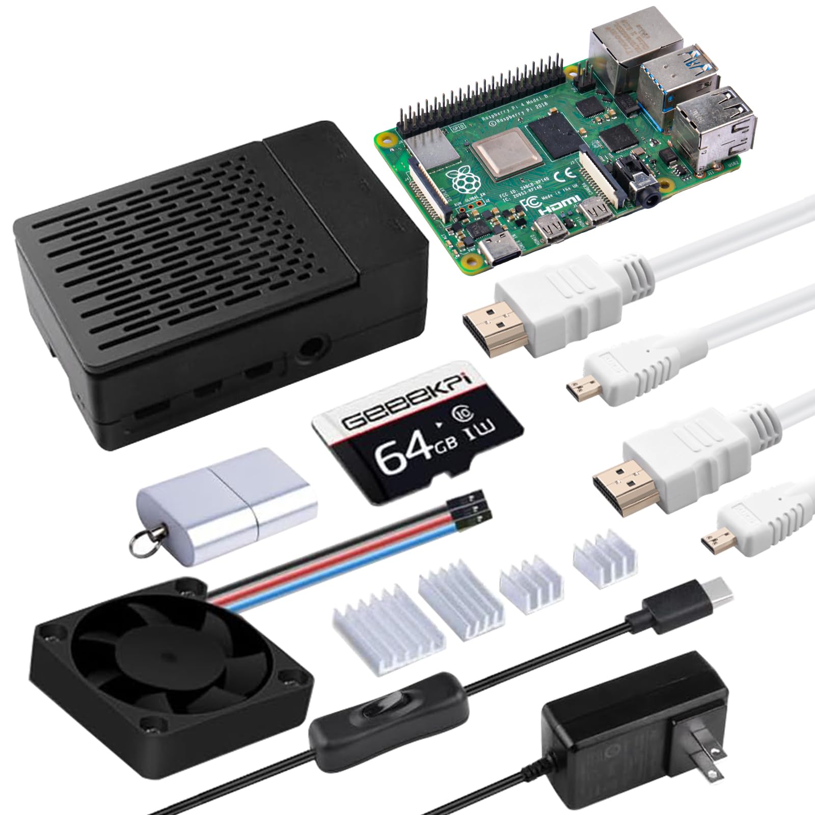 GeeekPi Raspberry Pi 4 4GB å - 64GBǥ Raspberry Pi 4 ե...