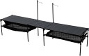 キャンプ テーブル アウトドア ロールテーブル コンパクト 折りたたみ式 軽量 無限拡大 連結可能 ハイキング BBQ キャンプ -PZ (テーブルセット L)