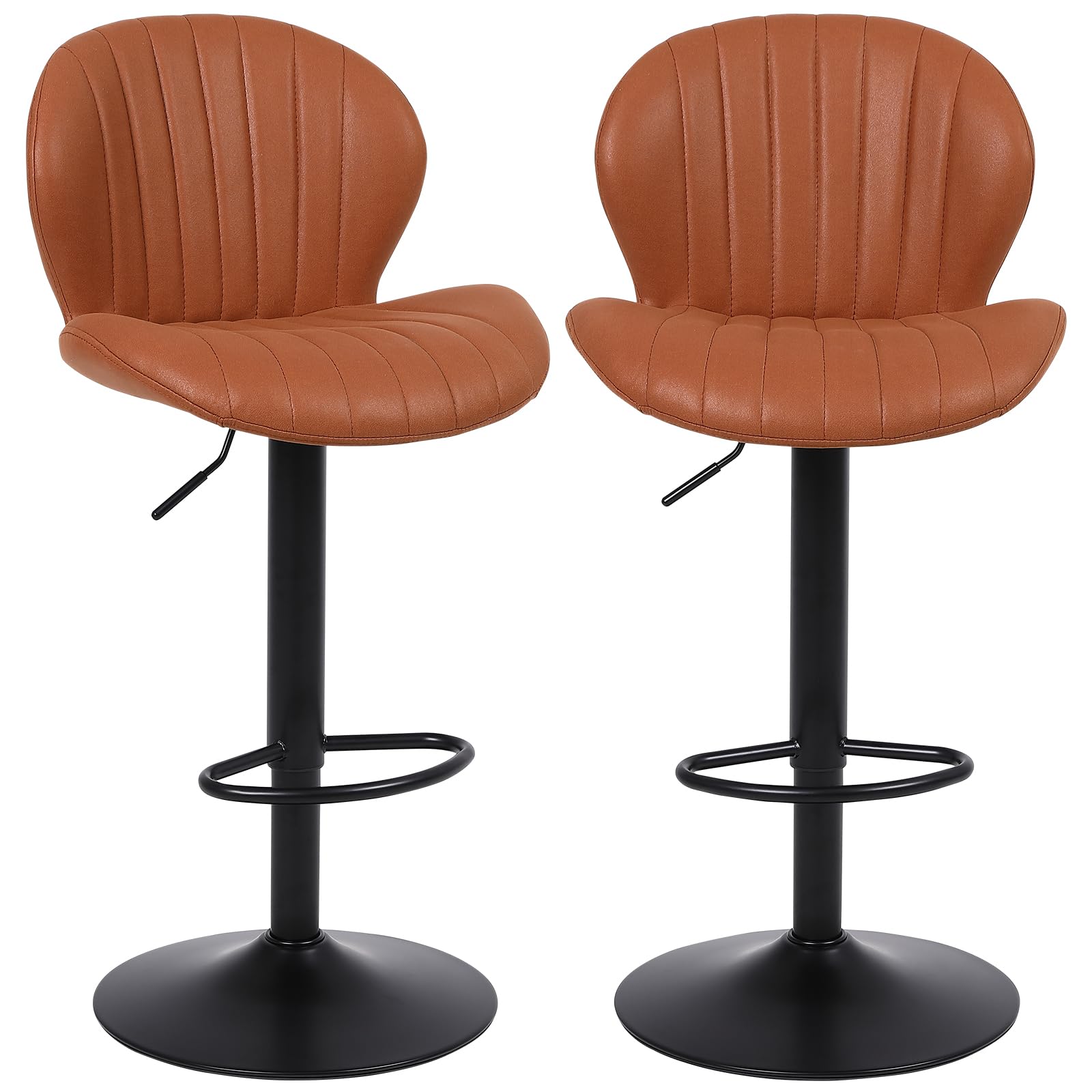 楽天湖南オンラインralex-chair カウンターチェア 2脚セット 昇降式 回転バー椅子 スエード 足置き 背もたれ ハイチェア おしゃれ バー、カウンター、キッチン用 ブラウン