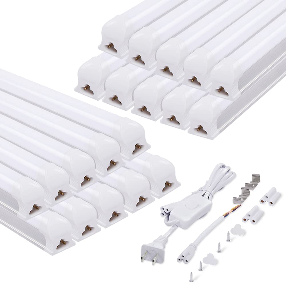 配線工事不要 高輝度 一体式LED蛍光灯 40W型 2600LM 消費電力18W 昼光色6000K 1.5m配線コード付き 120c..