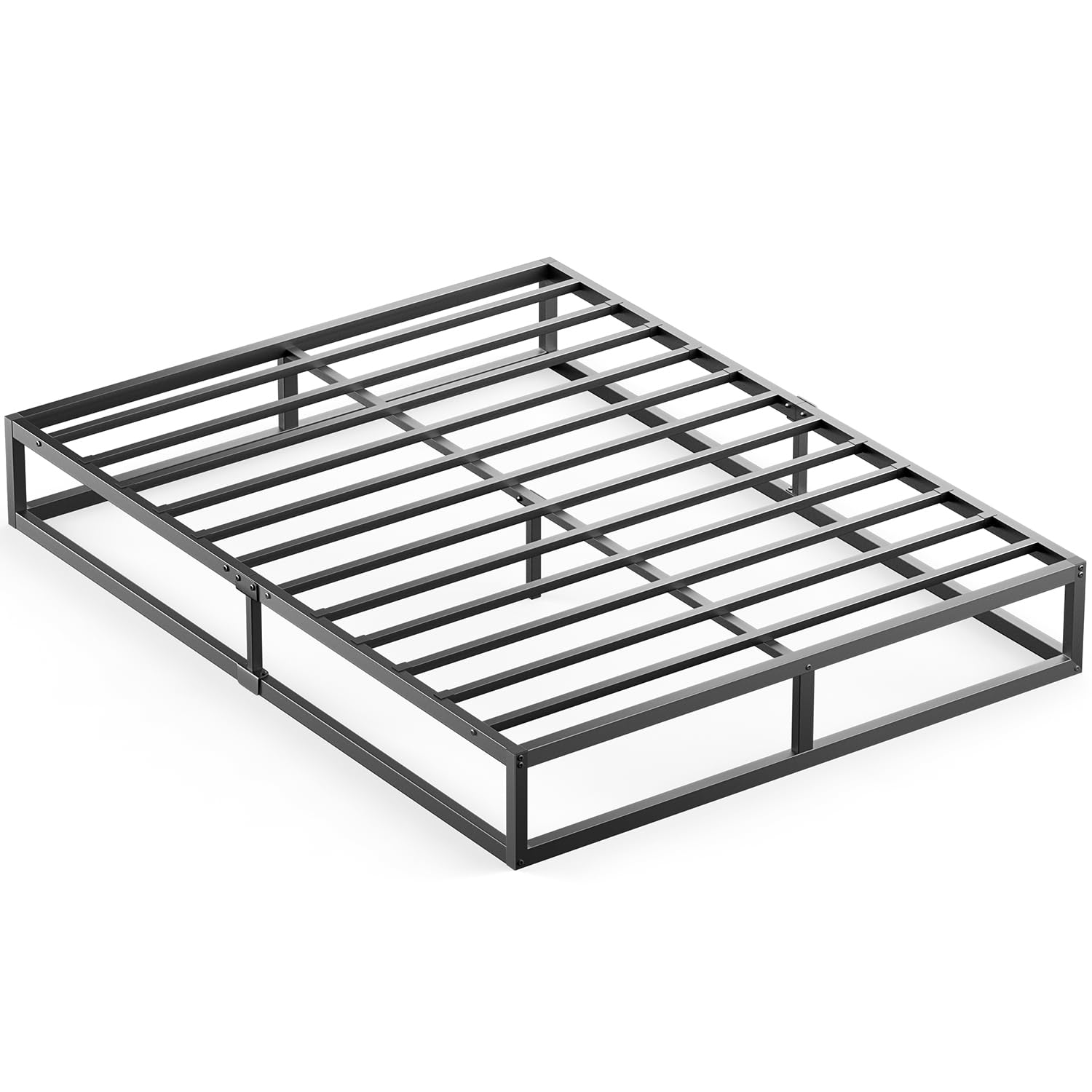 PRTONE ベッド ベッドフレーム ダブル メタル ダブルベッド 低め パイプベッド 静音 すのこベッド ロー ミドル ベッド ベッド下収納 頑丈通気耐久 ギシギシしない 組立簡単 工具付き 耐荷重300Kg 黒