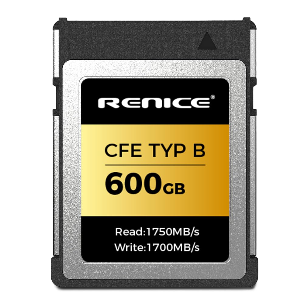 RENICE CFexpress Type B メモリーカード 600GB pSLCシリーズ 持続読み出し速度1750MB/s 持続書き込み速度1700MB/s 未加工 8K、12Kビデオ録画 コンパクトフラッシュ