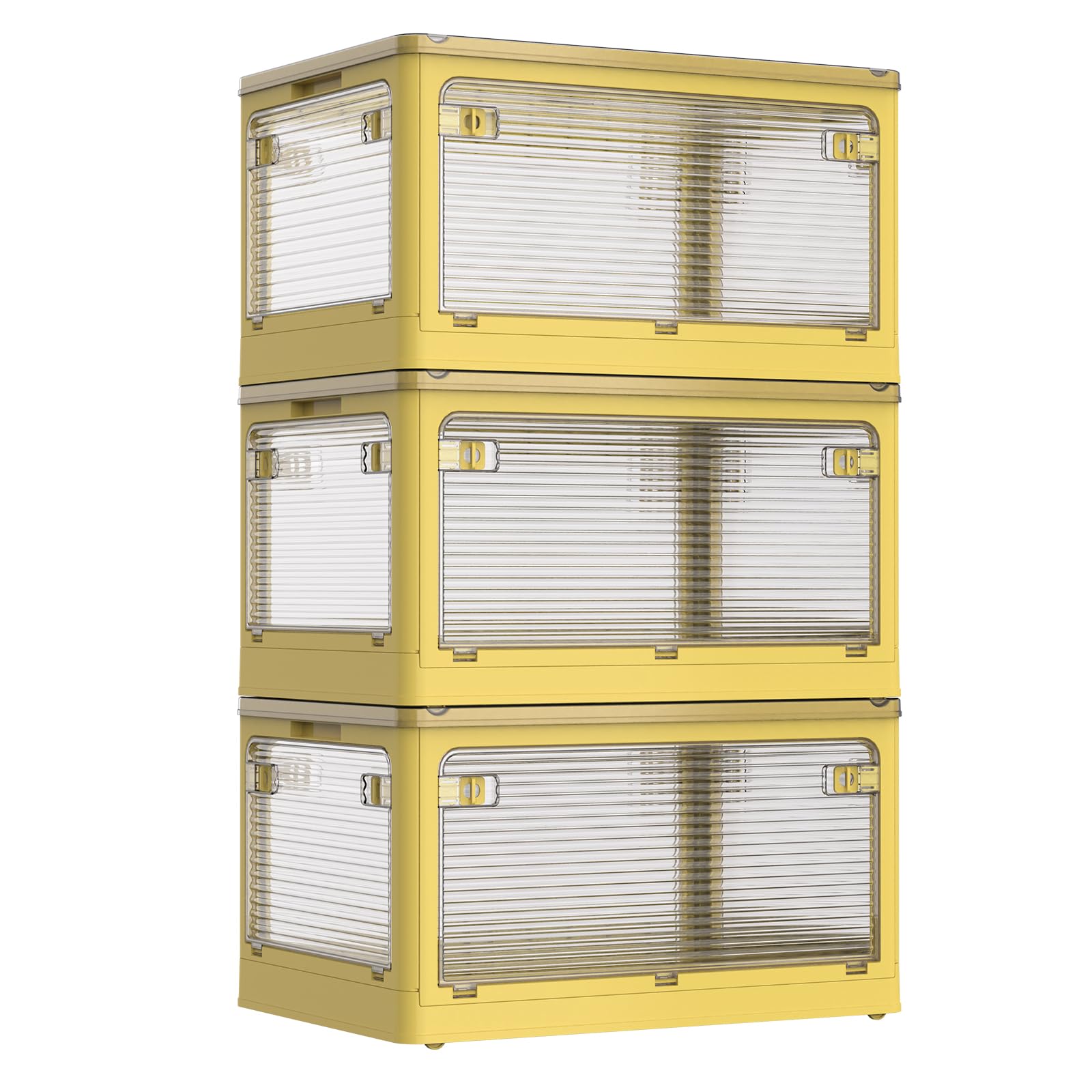 AZMKOO 収納ボックス 折り畳み 蓋付き 全方向から取り出せる キャスター付き 折り畳み コンテナ ボックス 衣装ケース 押し入れ 収納ケース おもちゃ 小物 洋服 布団 本 漫画 収納箱 収納用品 家庭用 オフィス用 車用 おしゃれ 組立簡単 大容量