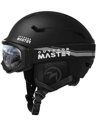 OUTDOORMASTER スキー ヘルメット ゴーグル付き スノーボード ヘルメット バイザー付き スノーヘルメット 通気スイッチ 全方位調整アジャスター 高密度EPS スキー用ヘルメット 3D保護クッション 取り出し可能 洗濯可能 大人用 男女兼用 5