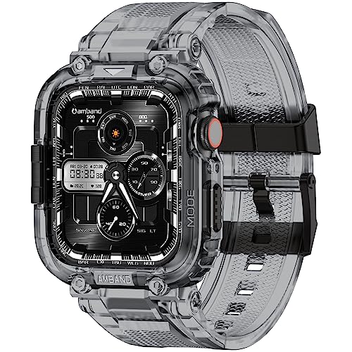 コンパチブル Apple Watch バンド 45mm 44mm 42mm バンパーケース付き 頑丈なメンズTPUベルド 一体型 アップルウォッチ バンド スポーツバンド iWatch Series 9/8/7/SE2/SE/6/5/4/3/2/1対応 4