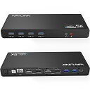 WAVLINK ユニバーサルUSB C ウルトラ5K ドッキングステーション デュアル4Kドッキングステーションビデオ出力 windows 7/8 / 8.1/ 10サポート(HDMIとDisplay ×2セット、ギガビットイーサネット、USB C、USB