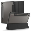 Spigen Galaxy Tab S10 FE ケース (2025年モデル) 背面 クリア 透明 米軍MIL資格 スリム スタンド 耐衝撃 傷防止 カメラ保護 オートスリープ ウルトラ・ハイブリッド・プロ ACS09498 (ブラック)