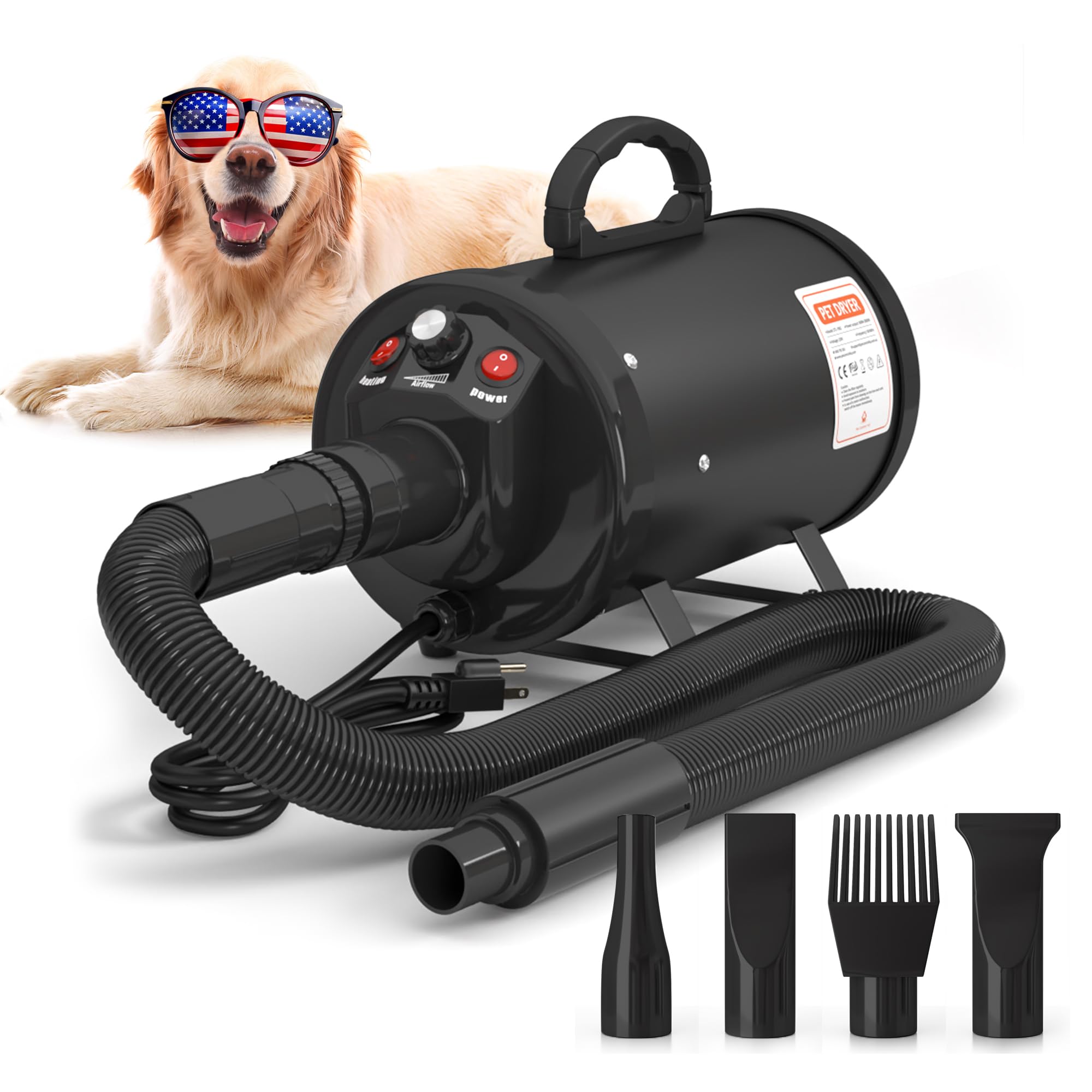 ペットグルーミング用犬用ドライヤー - プロフェッショナルハイベロシティブロワードライヤー - ペッ ...