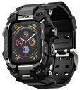 コンパチブル Apple Watch バンド アップル ウォッチ バンド 45mm ケース 一体型 TPU/TPE 耐衝撃 滑り止め 耐久性 落下防止 (ブラック・ブラック, 45mm)