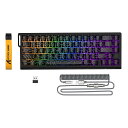 ATTACK SHARK X68PRO HE ラピッドトリガーキーボード トライーモード Bluetooth/ワイヤレス/有線8K 磁気式アナログスイッチ 全キー0.01mmRT精度 8Kポーリングレート 128Kスキャン・レート コイルケーブル付き 60