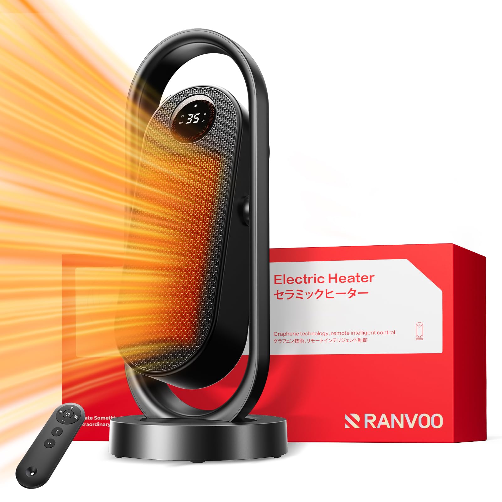 【速暖・省エネ】 RANVOO セラミックヒーター 電気ストーブ ヒーター 小型 暖房器具 ファンヒ ...