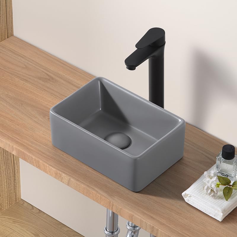 LUYI グレー 手洗いボウルセット 手洗い器 ミニ 洗面ボウル 300x200x115mm